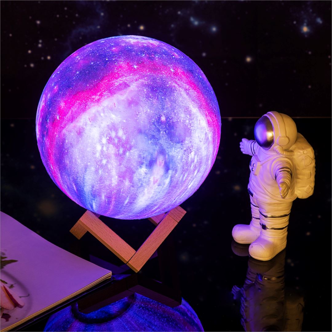 Galaxybeam - 3D Mondlampe Mit Fernbedienung Und Wiederaufladbarer Beleuchtung