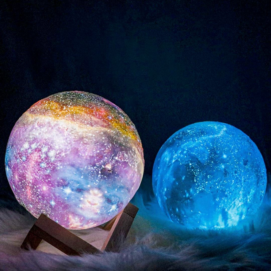 Galaxybeam - 3D Mondlampe Mit Fernbedienung Und Wiederaufladbarer Beleuchtung